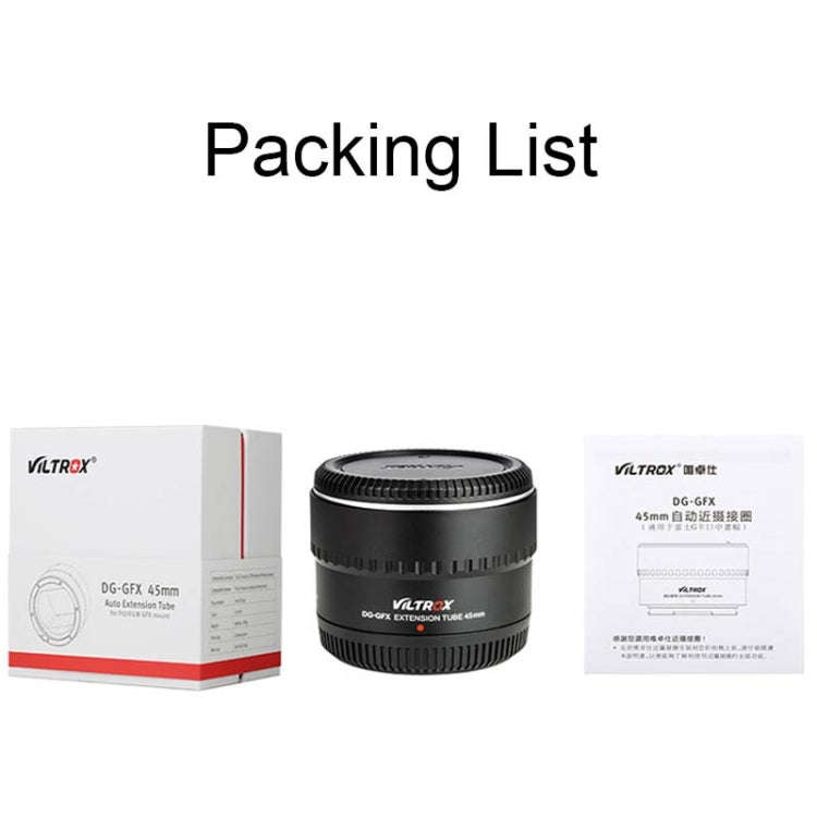 For Fujifilm 50R/50S VILTROX DG-GFX45mm Camera Medium Format Macro Adapter