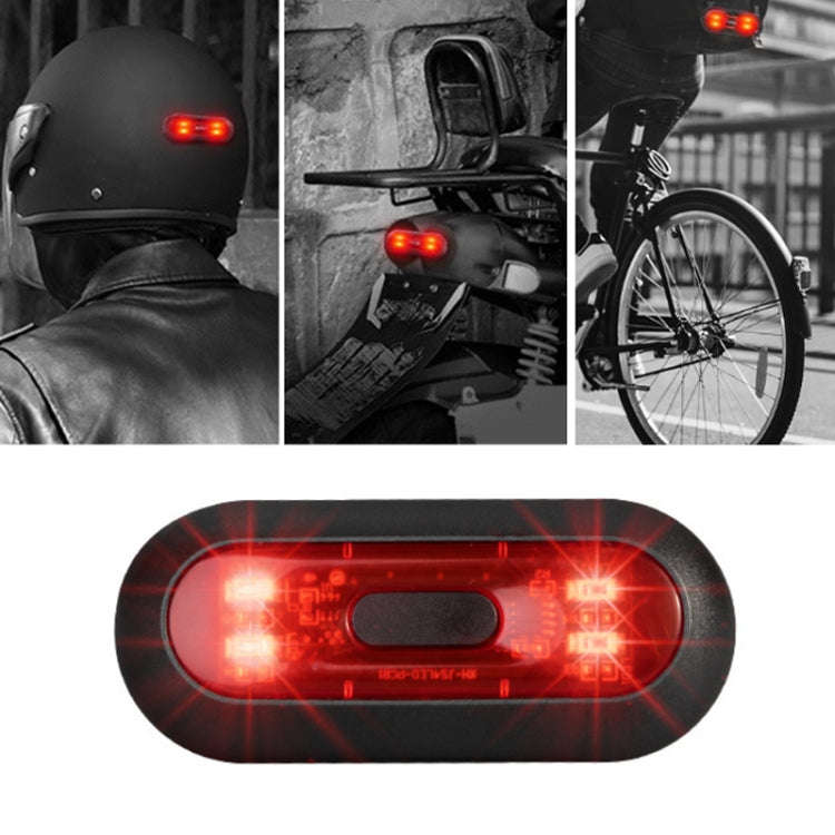 Motorbike Helmet Warning Light USB Rechargeable Waterproof Tail Light, Specification: 4 Beads B M...