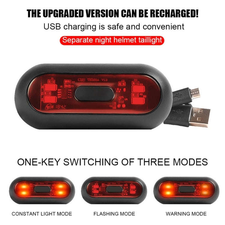 Motorbike Helmet Warning Light USB Rechargeable Waterproof Tail Light, Specification: 4 Beads B M...