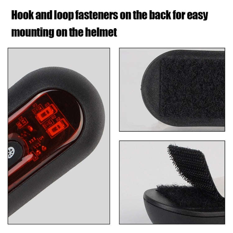 Motorbike Helmet Warning Light USB Rechargeable Waterproof Tail Light, Specification: 4 Beads B M...