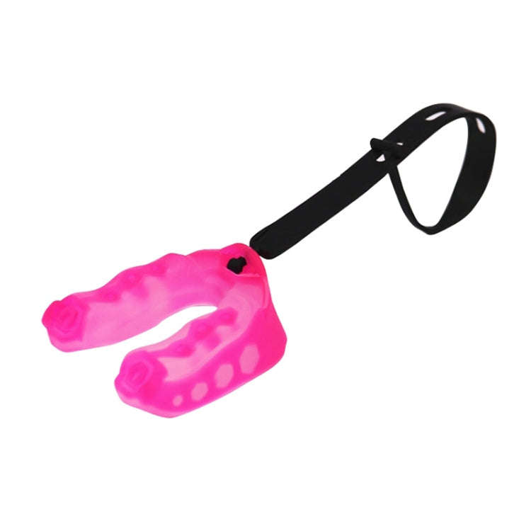 Mouthguard Braces Boxing Taekwondo Combat Protective Gear With Lanyard, Style: Medium (Pink)