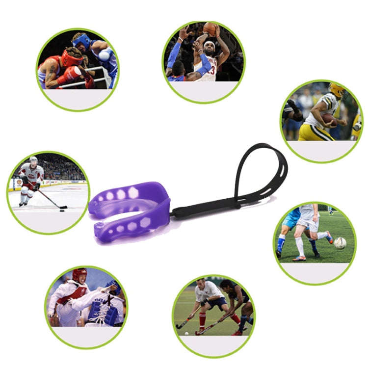 Mouthguard Braces Boxing Taekwondo Combat Protective Gear With Lanyard, Style: 3 Color Model (Bla...