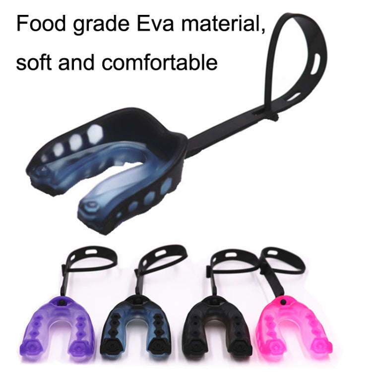 Mouthguard Braces Boxing Taekwondo Combat Protective Gear With Lanyard, Style: 3 Color Model (Bla...