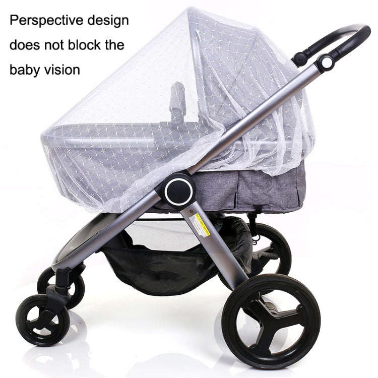 Full Cover Folding Mosquito Net Plus Encrypted Stroller Mosquito Net(White)
