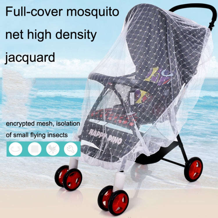 Full Cover Folding Mosquito Net Plus Encrypted Stroller Mosquito Net(White)