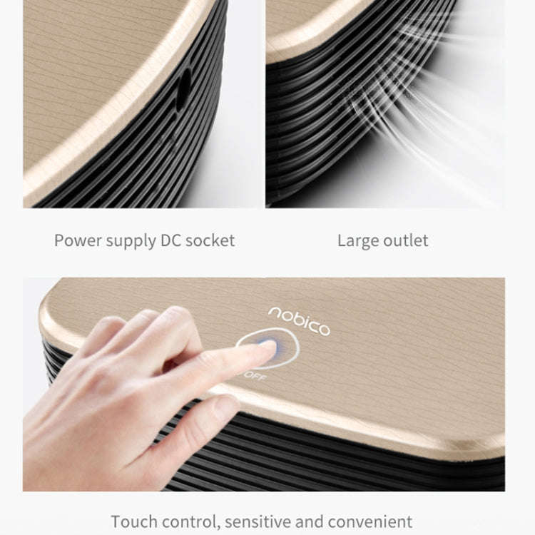 Nobico J007 USB Negative Ion Car Air Purifier, Style: English Modle(Water Pattern Gold)