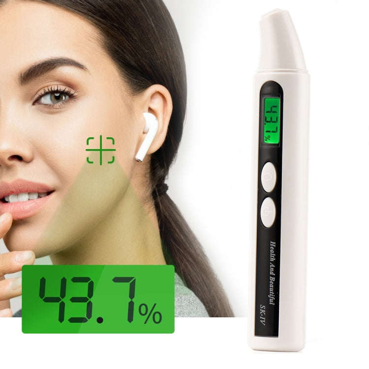 HS-018 LCD Display Skin Analyzer Skin Moisture Tester Skin Oil Test Meter(White)