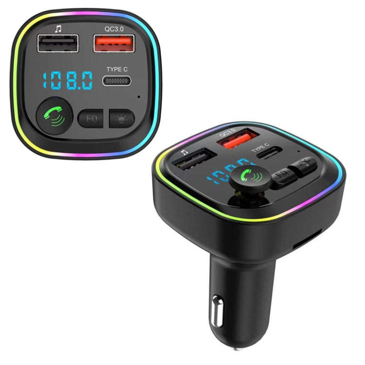 P4-QC3.0 Car MP3 Bluetooth Hands-free Player Car FM Transmitter