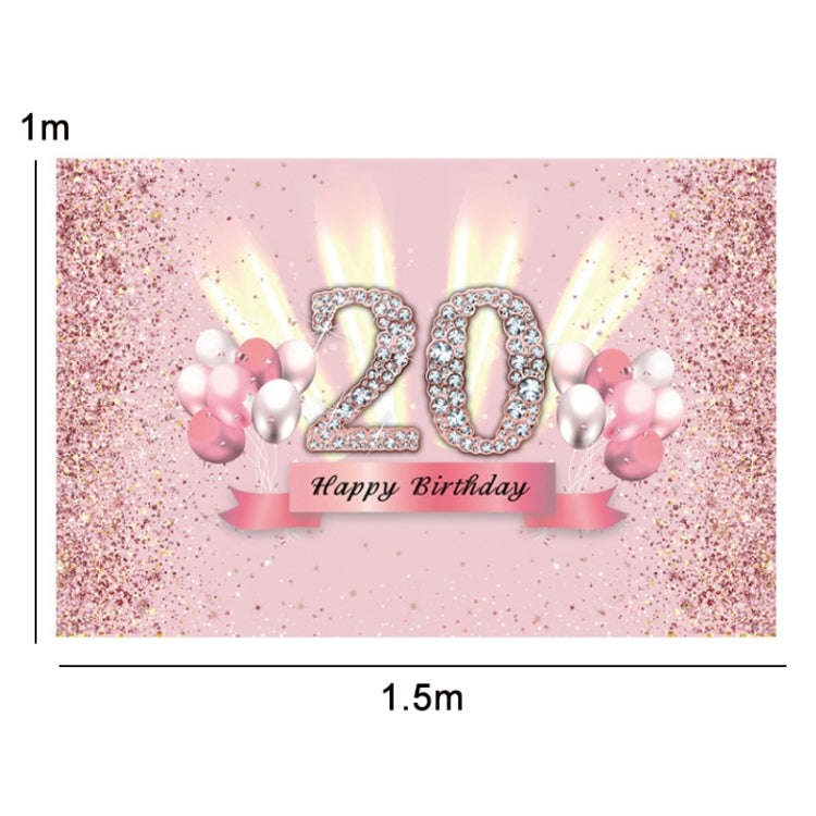 1.5x1m Cartoon Digital Birthday Balloon Party Scene Photographic Backdrop(MDU04466)