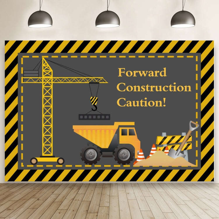 1.5m x 1m  Construction Vehicle Series Happy Birthday Photography Background Cloth(Mdv00968)