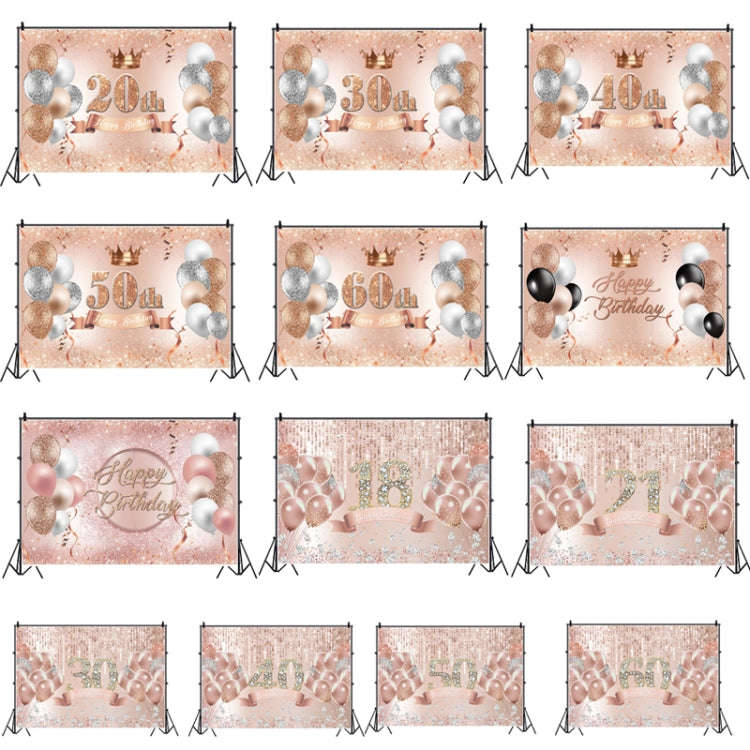 MDN121220 1.5m x 1m Rose Golden Balloon Birthday Party Background Cloth Photography Photo Pictori...