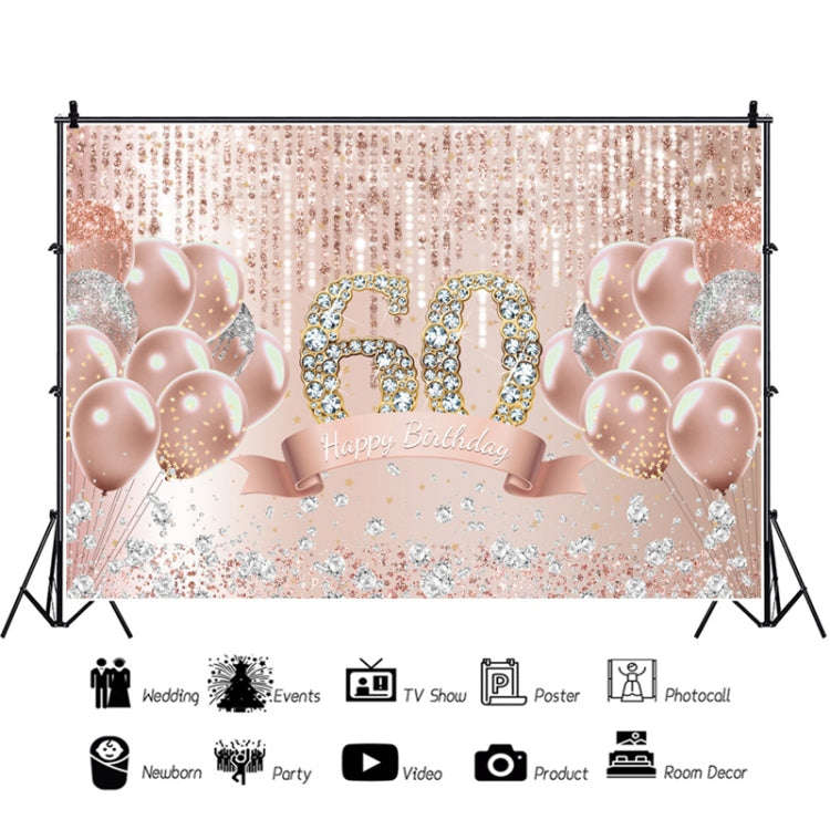 MDN121220 1.5m x 1m Rose Golden Balloon Birthday Party Background Cloth Photography Photo Pictori...