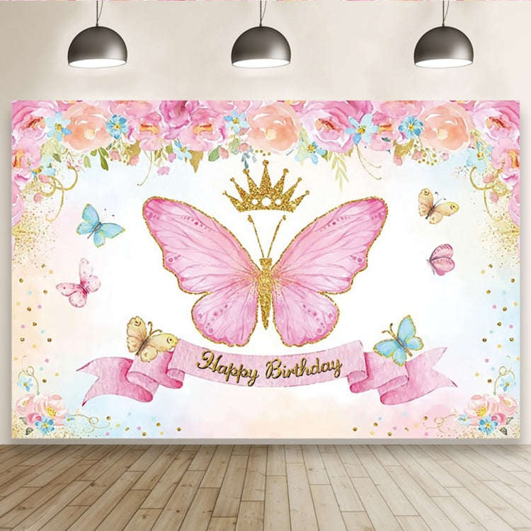 1.5m X 1m Butterfly Pattern Photography Backdrop Birthday Party Decoration Background Cloth(MDN11...