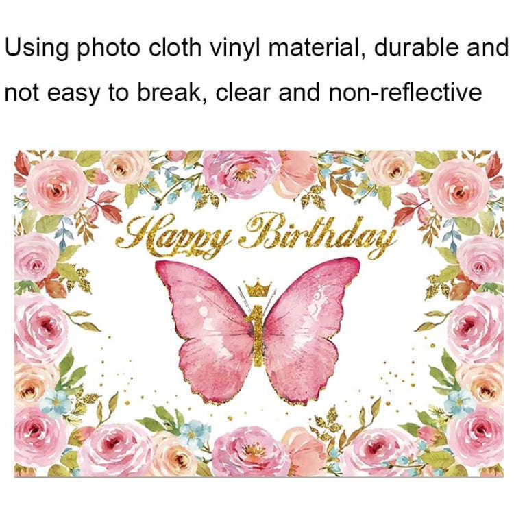 1.5m X 1m Butterfly Pattern Photography Backdrop Birthday Party Decoration Background Cloth(MDU01...