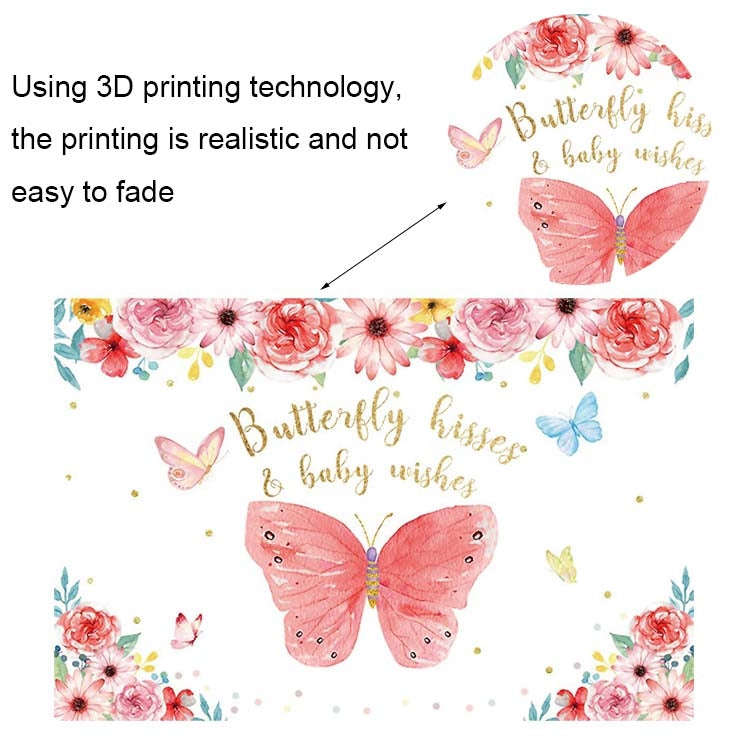 1.5m X 1m Butterfly Pattern Photography Backdrop Birthday Party Decoration Background Cloth(MDU01...