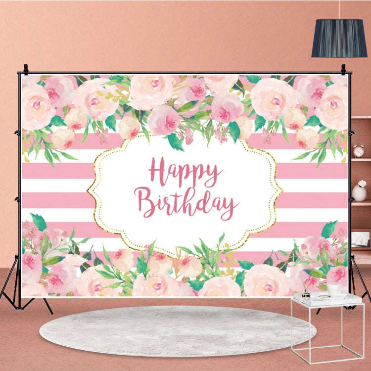 1.5m x 1m Flower Series Happy Birthday Party Photography Background Cloth(MDU04214)