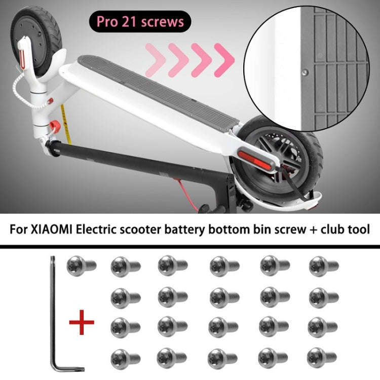 21pcs/set For Xiaomi Mijia M365 Pro Battery Compartment Screws(White)