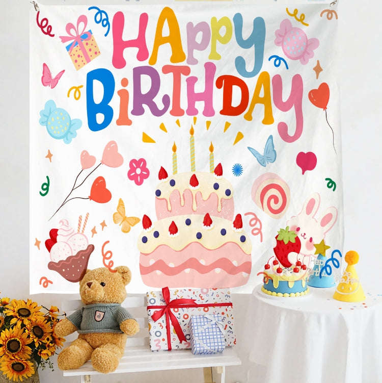 Birthday Layout Hanging Cloth Children Photo Wall Cloth, Size: 150x180cm Velvet(3)