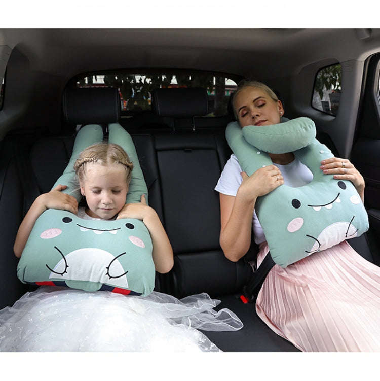 8146 Cartoon Adjustable Car Children Sleep Safety Belt U-shaped Neck Pillow(Yellow Cat)