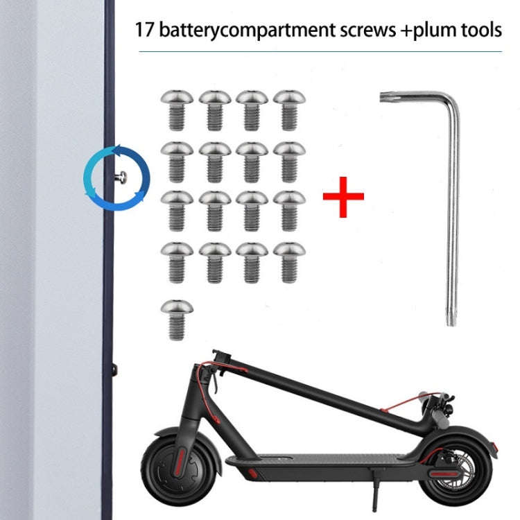 17pcs/set For Xiaomi Mijia M365 Pro Battery Compartment Base Plate Plum Screw(White)
