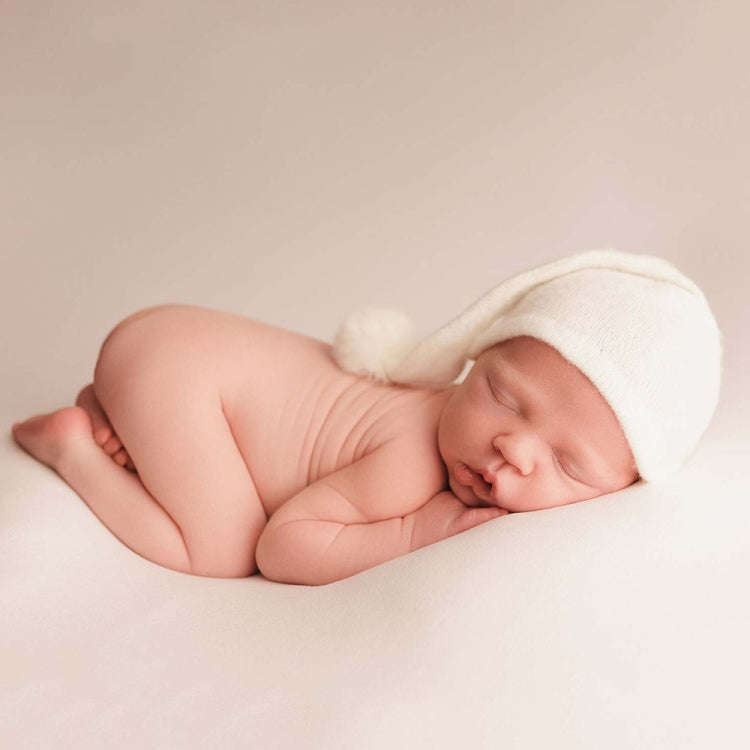 Newborn Photography Clothing Baby Photography Fur Ball Knitted Long Tail Hat(Light Blue)