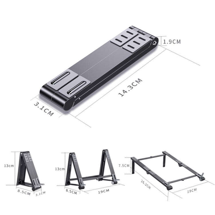 X23 3 In 1 Portable Storage Foldable Aluminum Phone Tablet Stand(Grey)