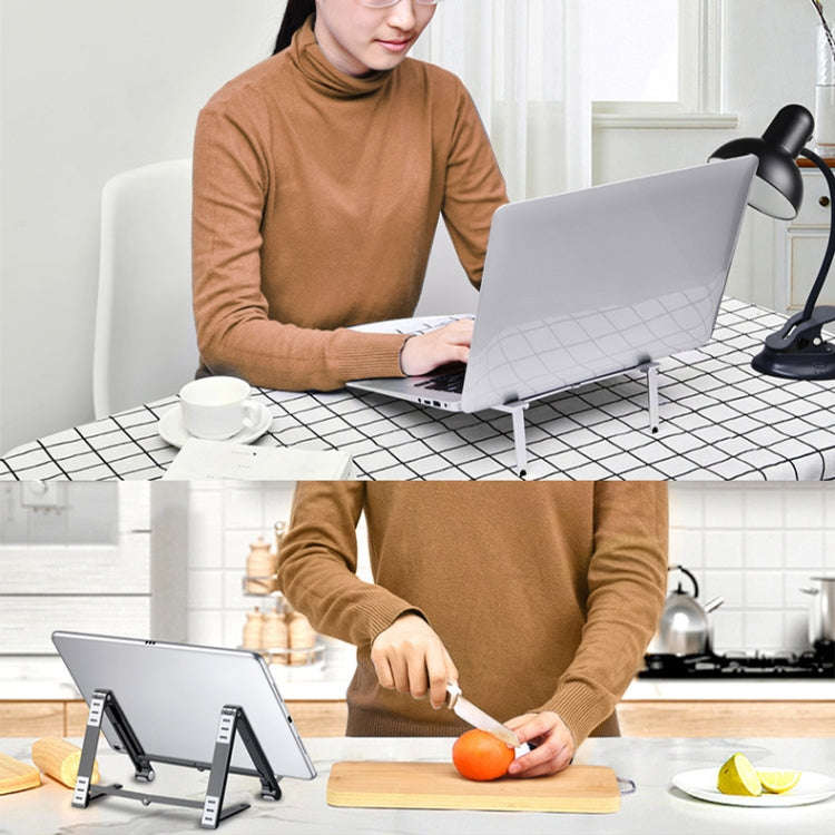 X23 3 In 1 Portable Storage Foldable Aluminum Phone Tablet Stand(Grey)