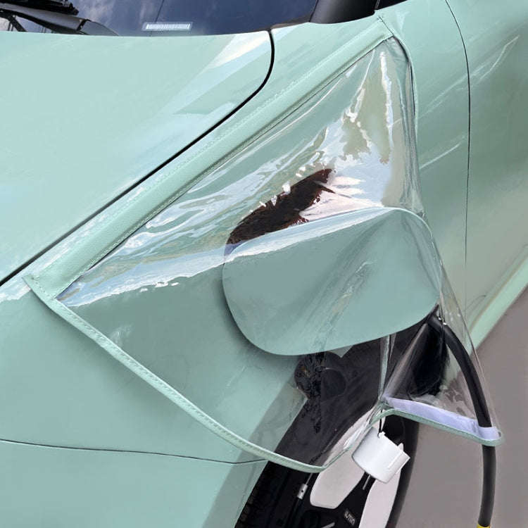 Electric Vehicle Charging Port Magnetic Transparent Rain Cover(Green)