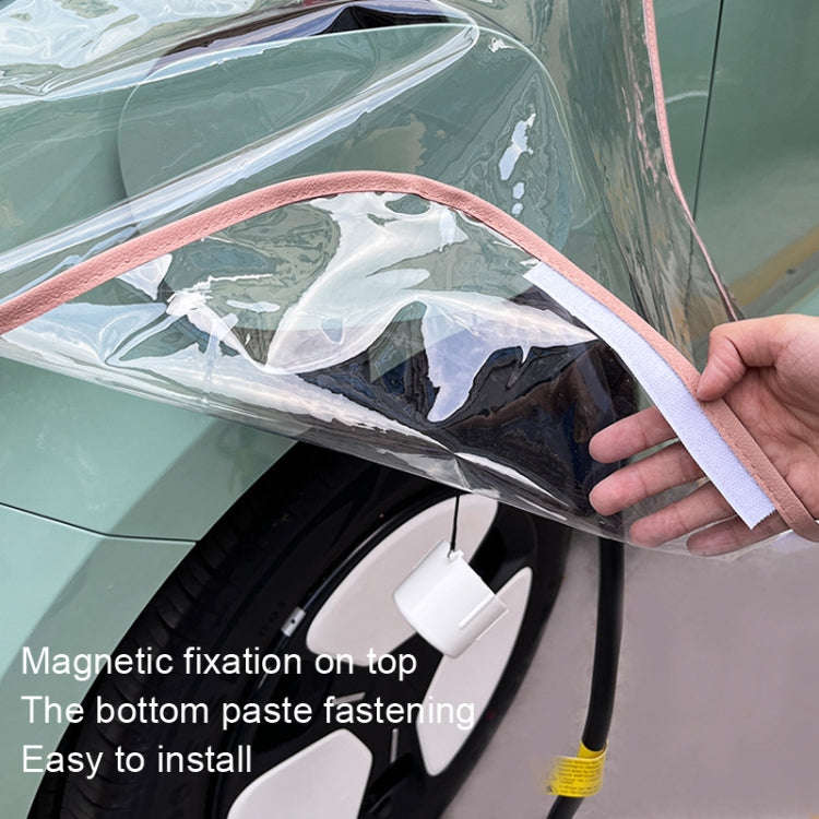 Electric Vehicle Charging Port Magnetic Transparent Rain Cover(Green)