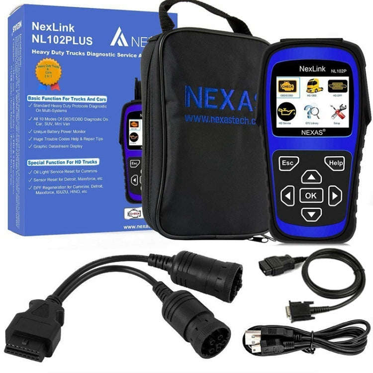 NexLink NL102P Diesel Mechanical Heavy Truck Car 2 In 1 Car Scanner OBD2 Detection
