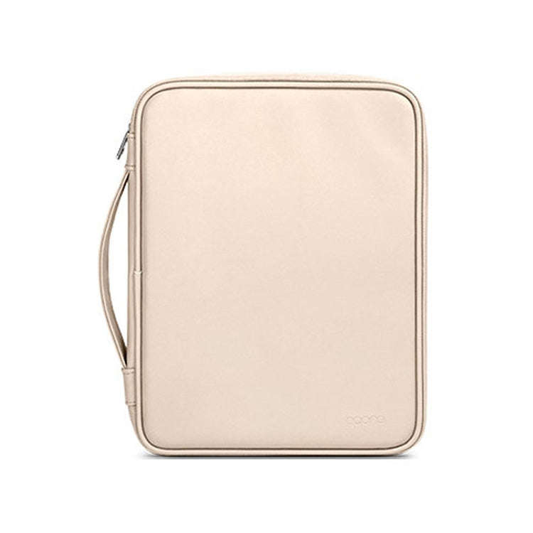 Baona BN-Q015 Leather Waterproof Shock Absorbing Handheld Tablet Bag, Size: 12.9 inches(Apricot)
