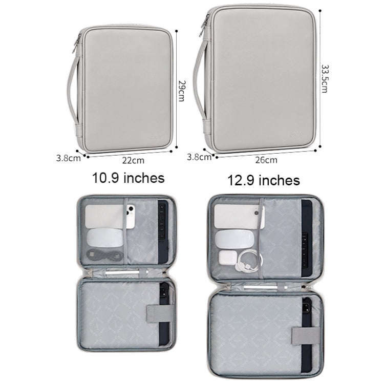 Baona BN-Q015 Leather Waterproof Shock Absorbing Handheld Tablet Bag, Size: 12.9 inches(Apricot)