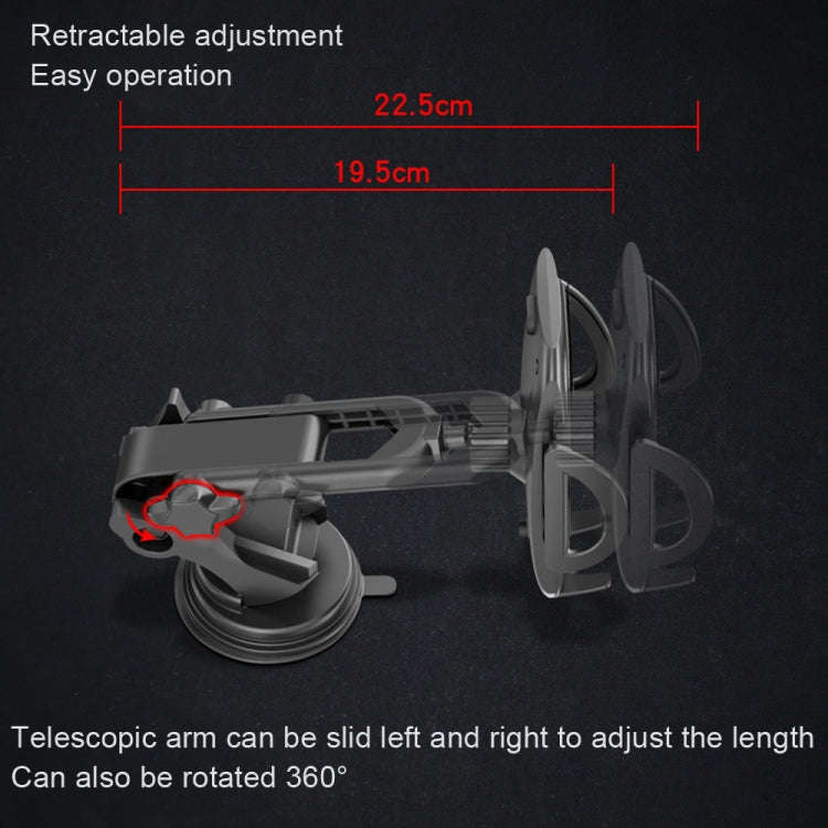 Yesido C111 Double Pole Rotating Telescopic Arm Car Bracket(Black)