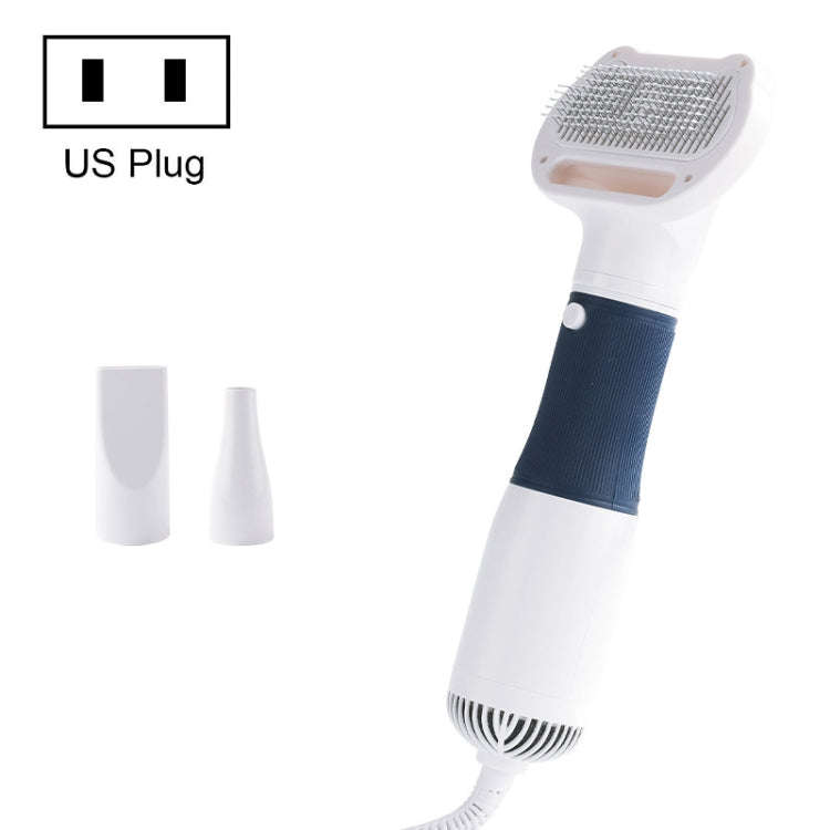 3 in 1 600W Pet Electric High Wind Hair Removal Blowing Combs, Specification: US Plug 110V(Navy)