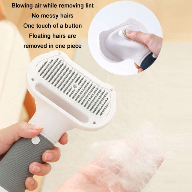 3 in 1 600W Pet Electric High Wind Hair Removal Blowing Combs, Specification: US Plug 110V(Gray)