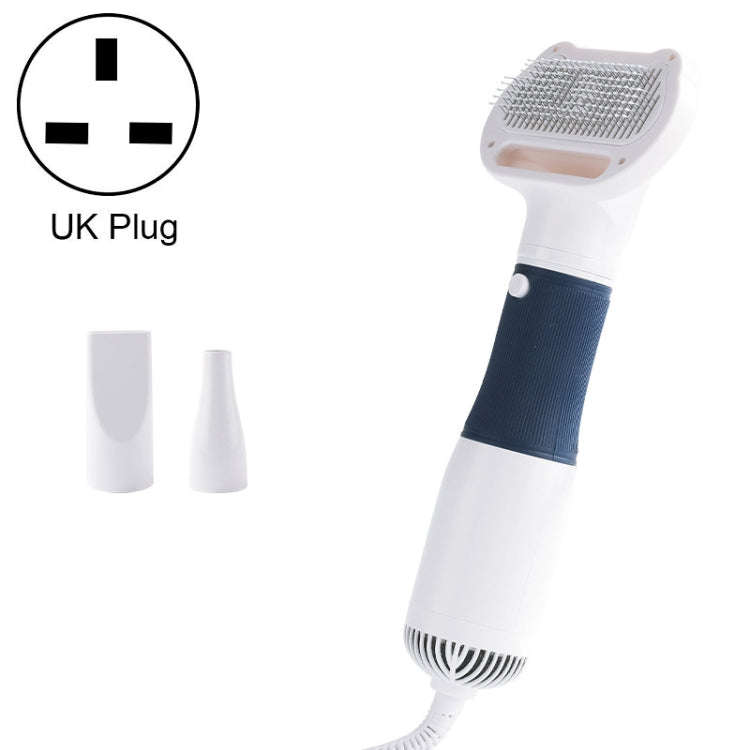 3 in 1 600W Pet Electric High Wind Hair Removal Blowing Combs, Specification: UK Plug 220-240V(Navy)