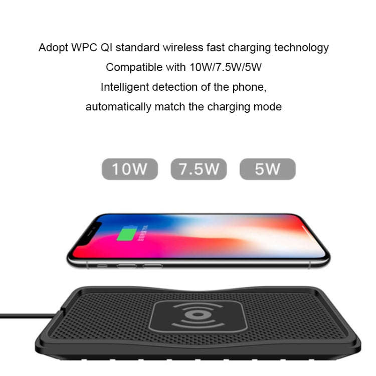 C3 15W Car QI Wireless Charger Launch Pad Anti-slip Mat(Type-C Interface)