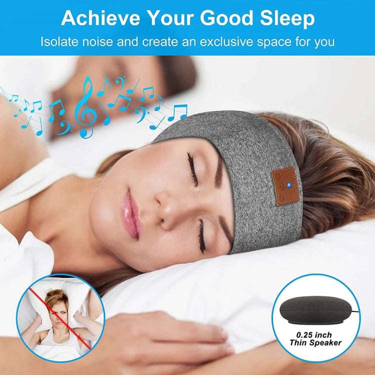 Bluetooth Headband Headphones Sleep Mask for Side Sleeper Workout Running(Hemp Gray)