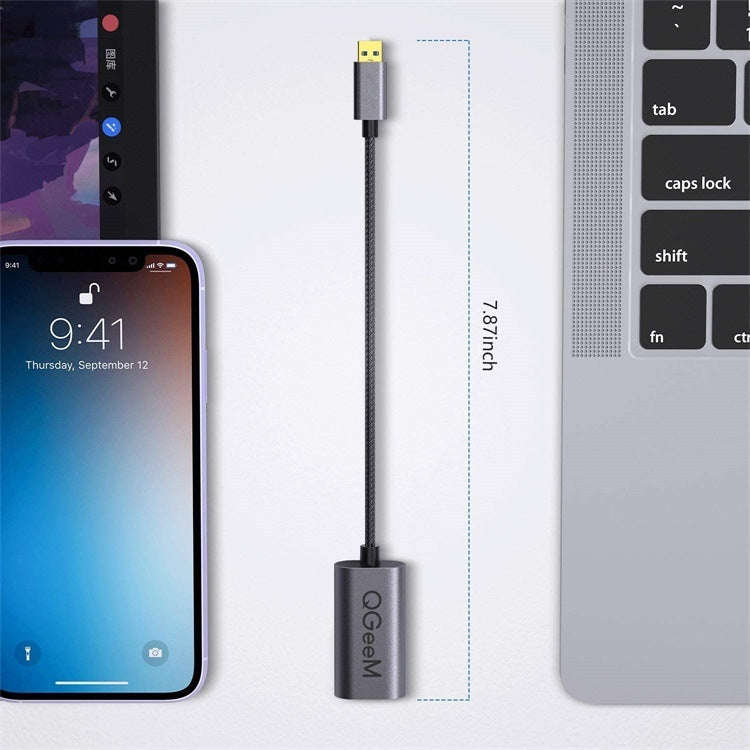 QGeeM QG-UA07-A USB 3.0 to VGA High Speed Transfer Multi-Display Video Converter(Silver Gray)