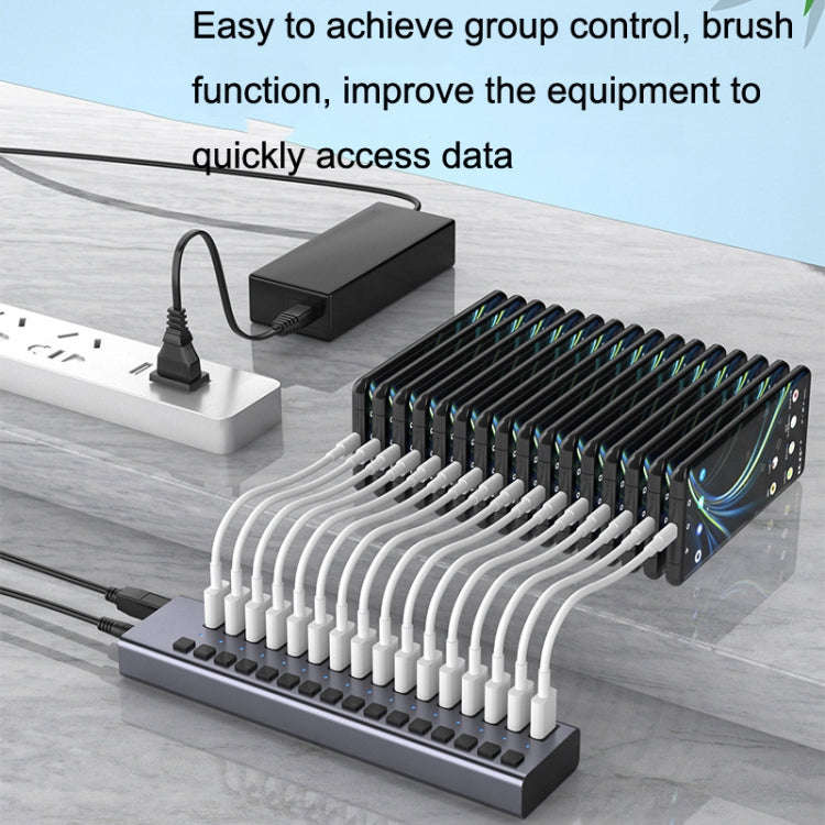 HS-716MG USB3.0 Plastic Shell Black 10 Ports 12V/4A Extension Docking Computer Camera HUB