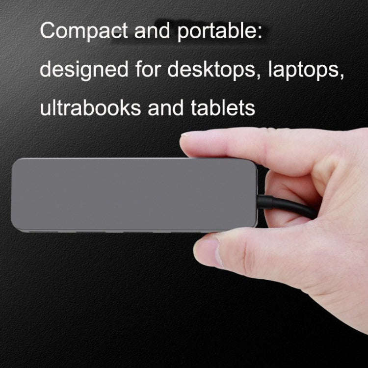 HS0059 Independent Switch USB 3.0 4 Ports Extension Type-C / USB-C Aluminum Alloy HUB, Cable Leng...