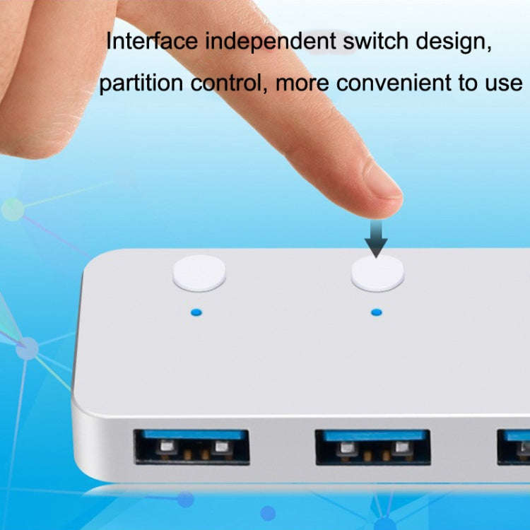 HS0059 Independent Switch USB 3.0 4 Ports Extension Type-C / USB-C Aluminum Alloy HUB, Cable Leng...