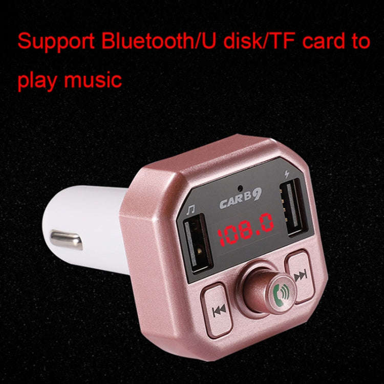 B9 Smart Digital Display Dual USB Bluetooth Car Charger with Hands-free Call Function(Black)