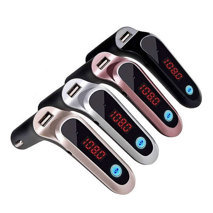 S7 Smart Digital Display Music Player Calling Car Charger, Color: Gold