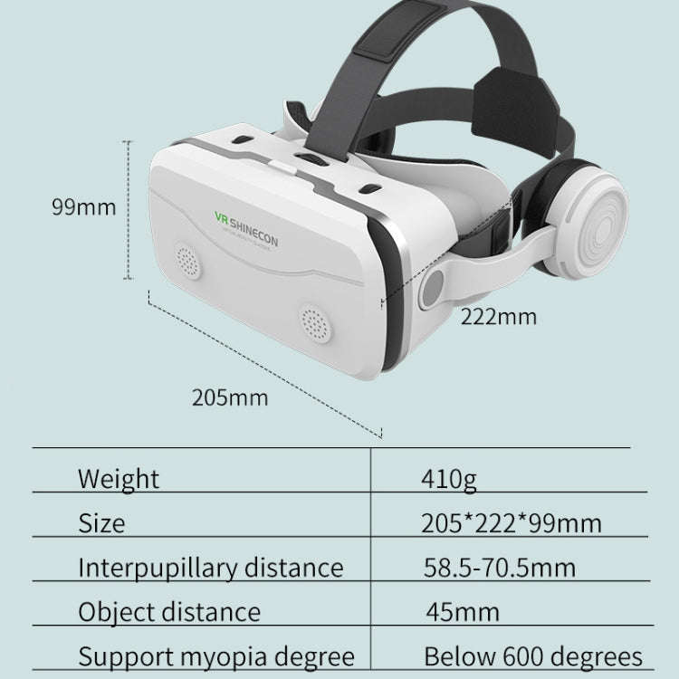 VRSHINECON G15E All In One Phone Special Headset Wearing 3D Glasses VR Game Console(White)