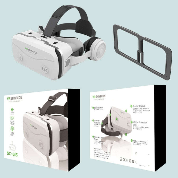VRSHINECON G15E All In One Phone Special Headset Wearing 3D Glasses VR Game Console(White)