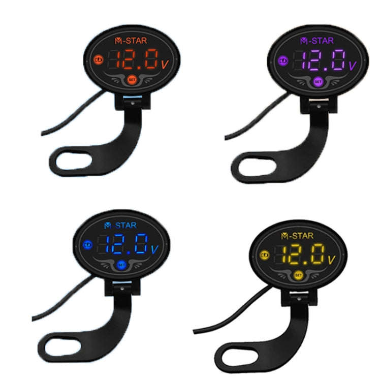 YL-M01 Motorcycle Battery Voltage Monitoring M-STAR Intelligent Voltage Meter(Gold)