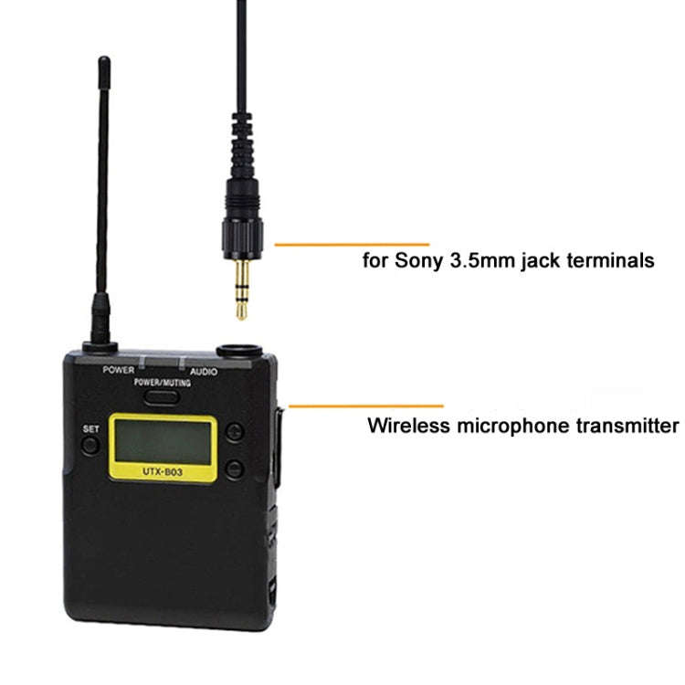 For SONY D11 D21 3.5mm Wireless Lavalier Microphone Camera Clip Collar Mic(Black)