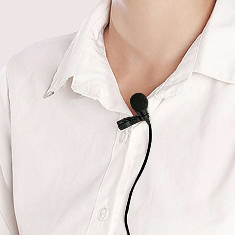 For SONY D11 D21 3.5mm Wireless Lavalier Microphone Camera Clip Collar Mic(Black)