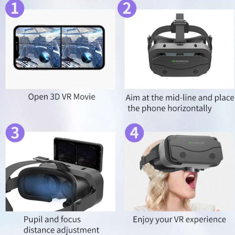 VRSHINECON G13 Virtual Reality VR Glasses Mobile Phone Movie Game 3D Digital Glasses(Black)